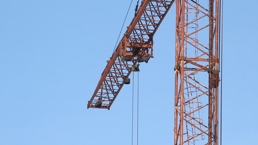 Lifting construction crane. construction site