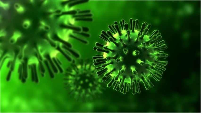 Virus 3D Render in green