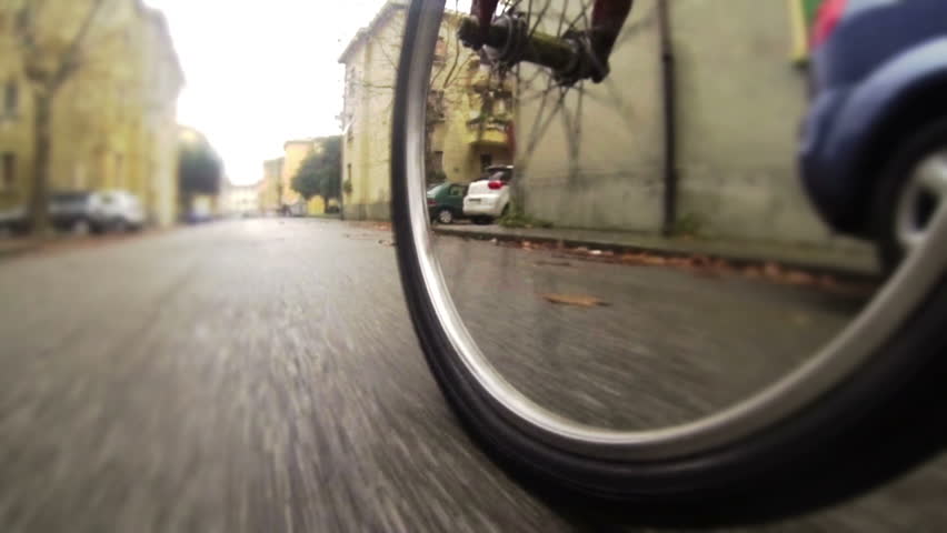 Going by Bike, Low Angle View