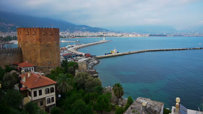 Kizil Kule - Red Tower, the symbol of Alanya, Turkey