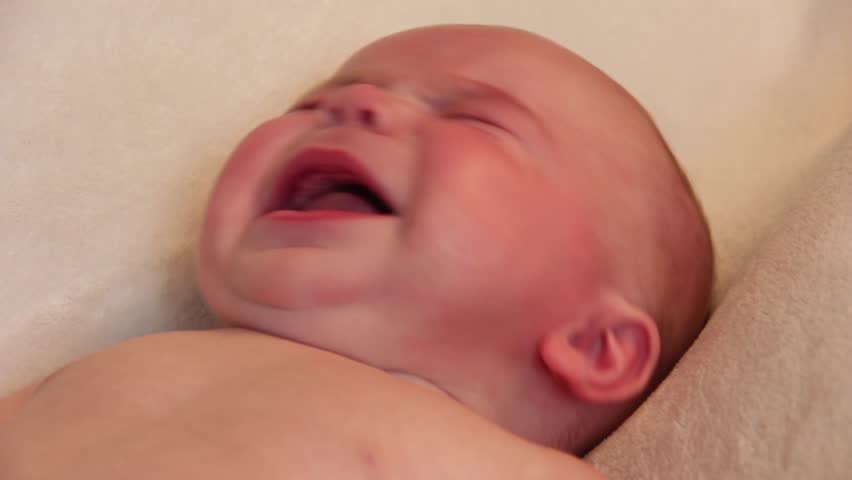 Baby on a white blanket 2
