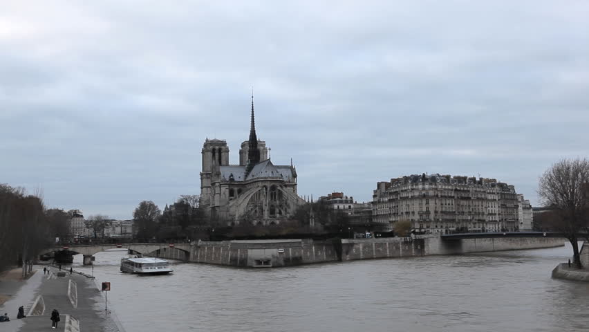 Notre Dame Cathedral in Paris, France, Our Lady Church, French Architecture, time lapse
