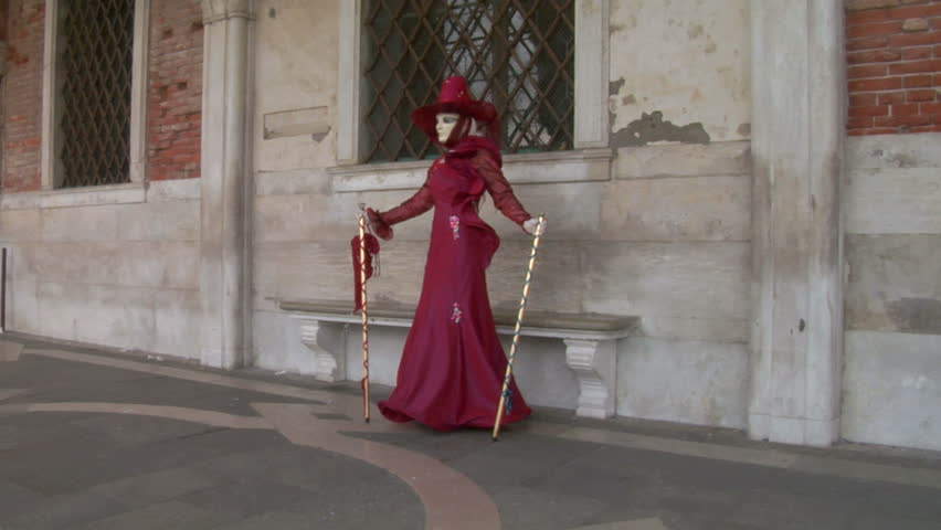VENICE - February 12: Person in Venetian costume attends the Carnival of Venice, on February 12, 2013 in Venice (Italy)