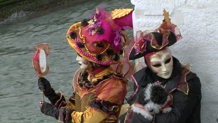 VENICE - FEBRUARY 12: Person in Venetian costume attends the Carnival of Venice, on February 12, 2013 in Venice (Italy)