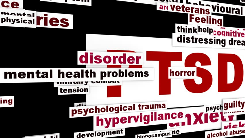 PTSD mental health animation. Anxiety disorder medical banner
