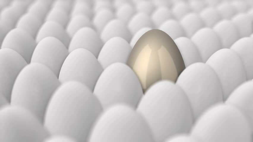 leading egg turning into big golden one concept