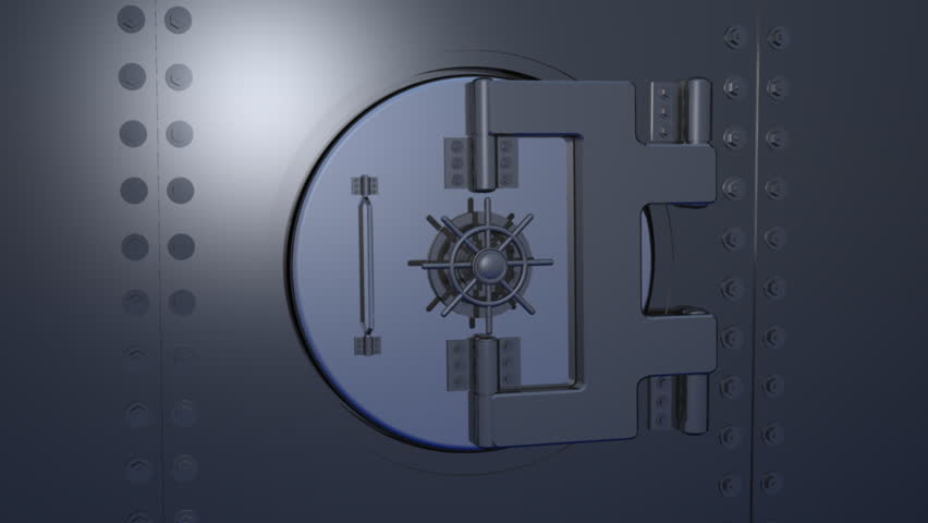 Computer-generated 3D animation depicting a gold vault (concept: wealth)