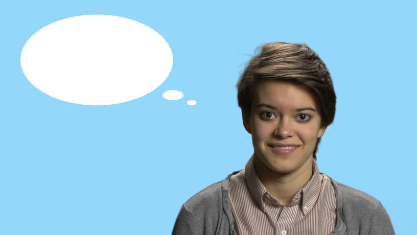 Young girl with thought bubble