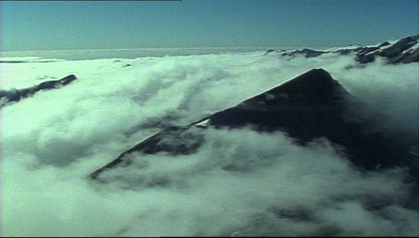 Aerial view of mountain peak