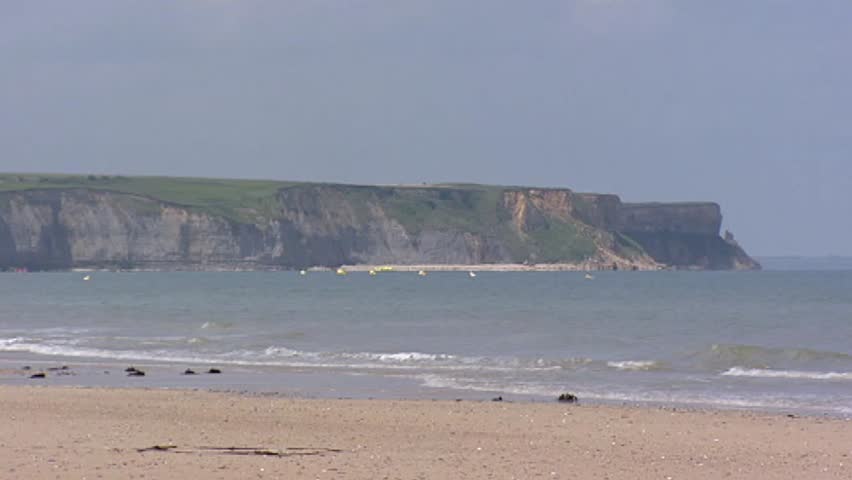 Cliffs at Arromanches, D-Day Gold Beach, Omaha Beach, code names for sectors of the Allied invasion of German-occupied France.