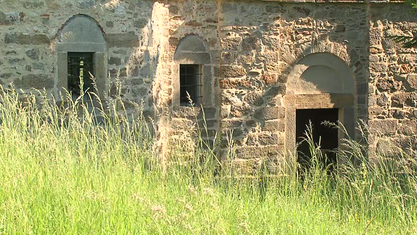 Orthodox Monastery Naupara XIV century,Serbia, 2012. August 10th.Close up shot.
