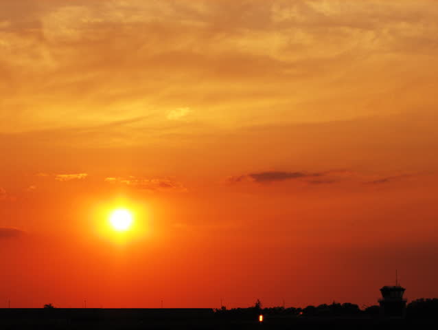 Warm sunset time lapse shot
