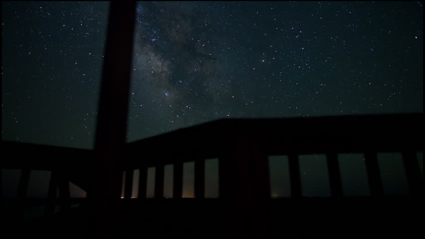 Milky Way Night Sky Star time-lapse with binocular viewer Outer Banks North Carolina