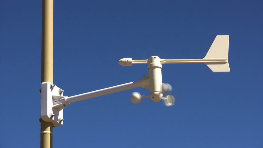 An anemometer in the wind.