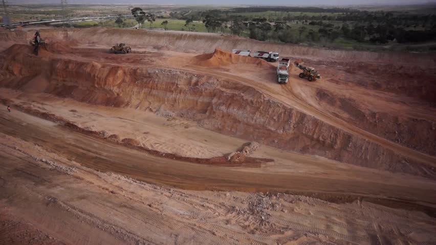 construction site- long shot aerial shot