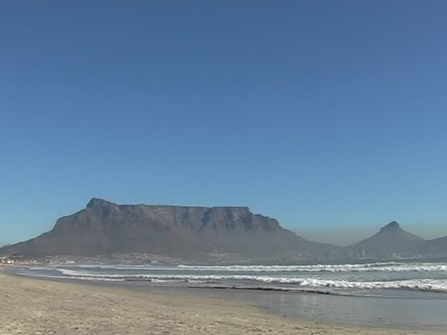 Famous Table Mountain in Cape Town, a landmark in South Africa