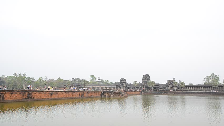 ANGKOR, CAMBODIA - FEB 20: Angkor Wat ancient Khmer temple complex Angkor, a UNESCO World Heritage Site, the famous tourist attraction in Cambodia, Feb 20, 2013, Angkor, Cambodia.