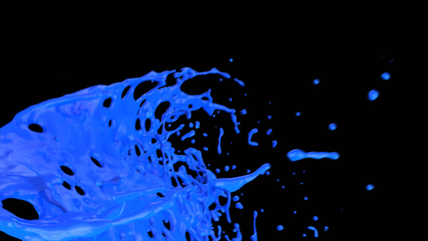 blue paint splash fills screen, isolated on white (FULL HD)