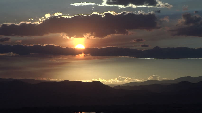 Smoky Sunset. Forest fire smoke imparts color to the evening sky.