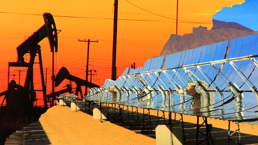 Montage of multiple moving images showing modern choices of energy