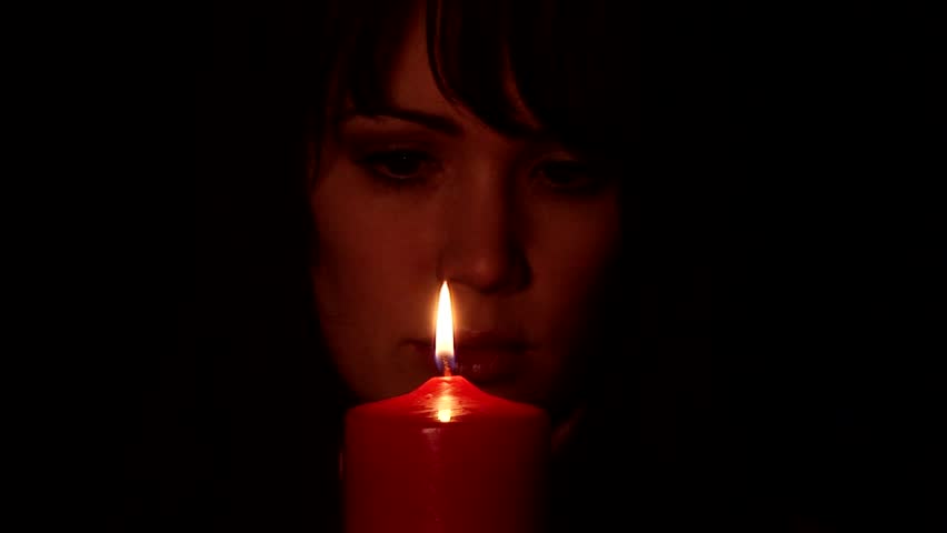 HD1080i Young sexy brunette woman with a candle