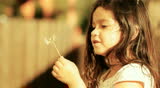 Dandelion little girl innocence Child Blowing a freedom spring childhood summer