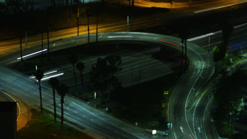 Night Cityscape Timelapse 55 Los Angeles Downtown Traffic