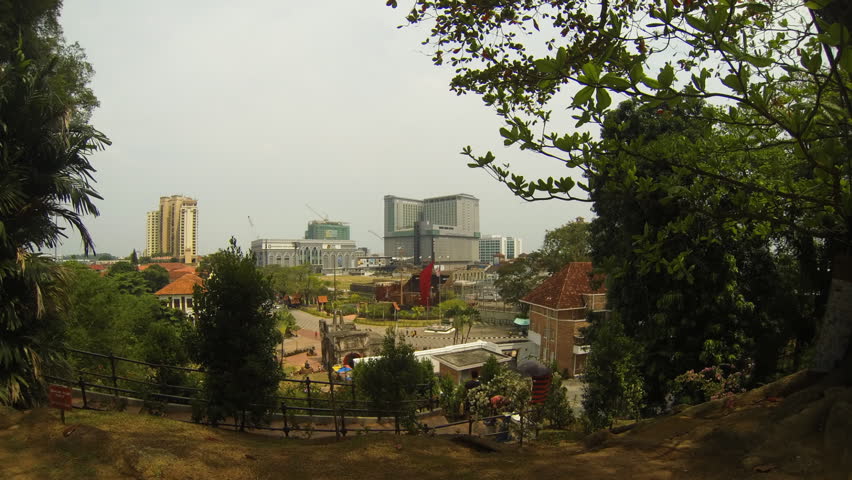 MALACCA - MARCH 26: time lapse of tourists going up and down the hill to St Paul church on March 26th 2013 in Malacca Malaysia