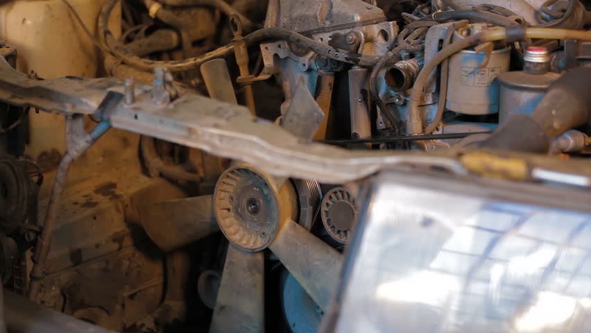 Working with car, motor dismantling