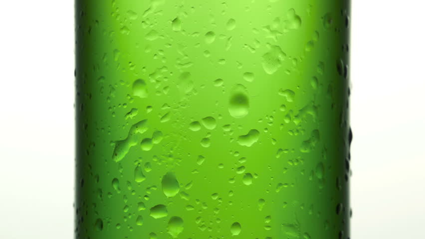 Texture water drops on the bottle of beer.
