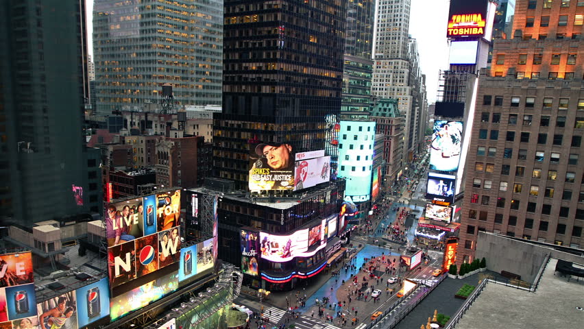 NEW YORK CITY - MAY 19: Timelapse of Times Square traffic at evening, on May 19, 2012 in New York