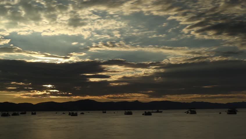 Time-lapse of sun setting at Zephyr Cove at Lake Tahoe.