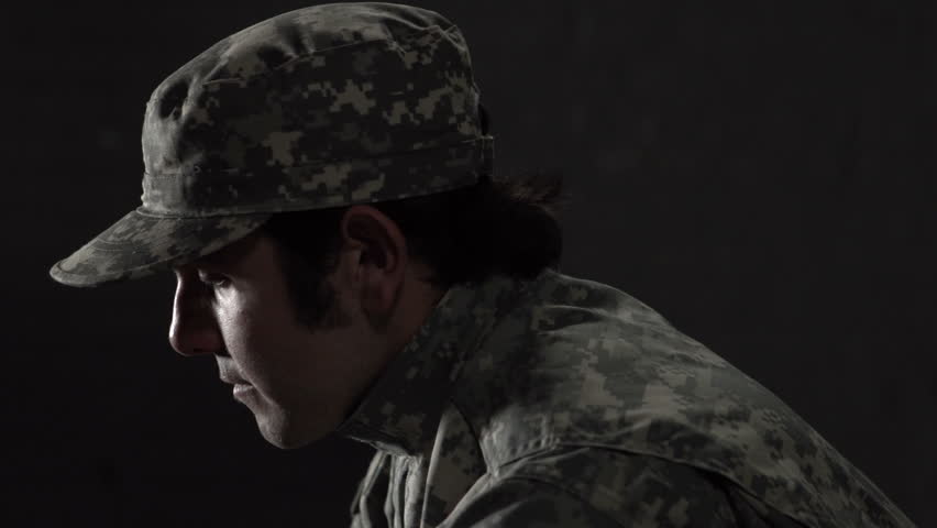 Military man with Post Traumatic Stress Disorder gets support from fellow soldier