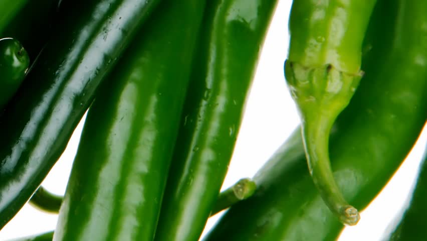 spices : A bunch of spicy green hot chili peppers 