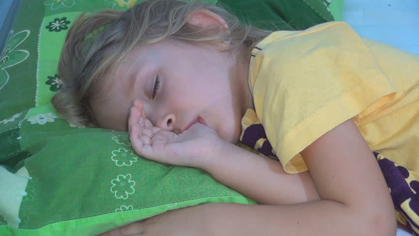 Sleeping Child, Sleeping Little Girl Sucking Thumb, Habits of Children