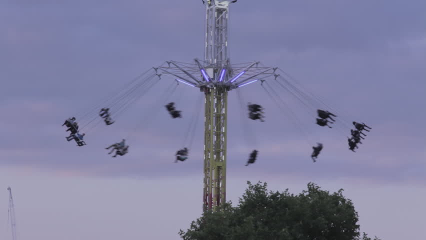 A fairground ride of spinning chairs