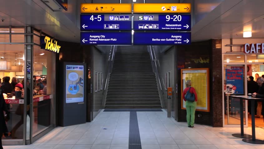 DUSSELDORF, GERMANY â MARCH 8: The Central station offers all modes of rail transport and is frequented by more than a quarter million passengers per day. March 8, 2013,  DÃ¼sseldorf, Germany
