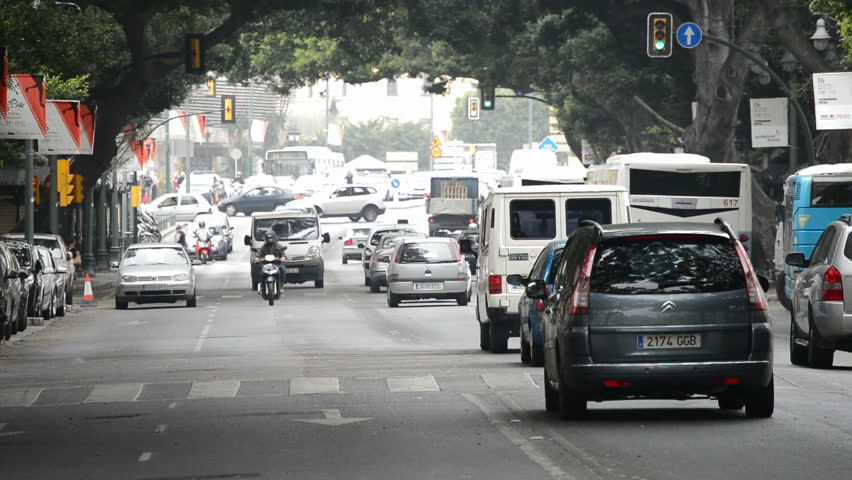 MALAGA - APRIL 19: Traffic in Malaga, Spain on April 19, 2013.