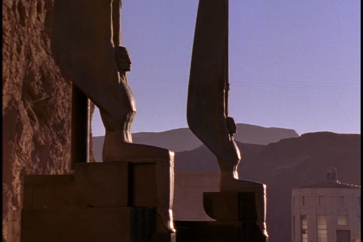 NEVADA - ARIZONA BORDER - CIRCA MARCH 1997: The two Winged Figures of the Republic statues by Oskar J.W. Hansen