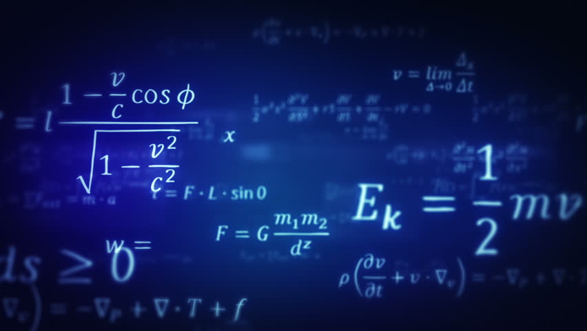 Physic formulas. Loop-able. Dolly in. Blue.
Flying through different physic formulas.