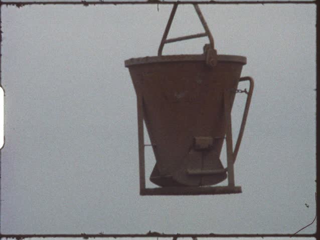 Vintage 8mm film: Housebuilding, Pouring concrete