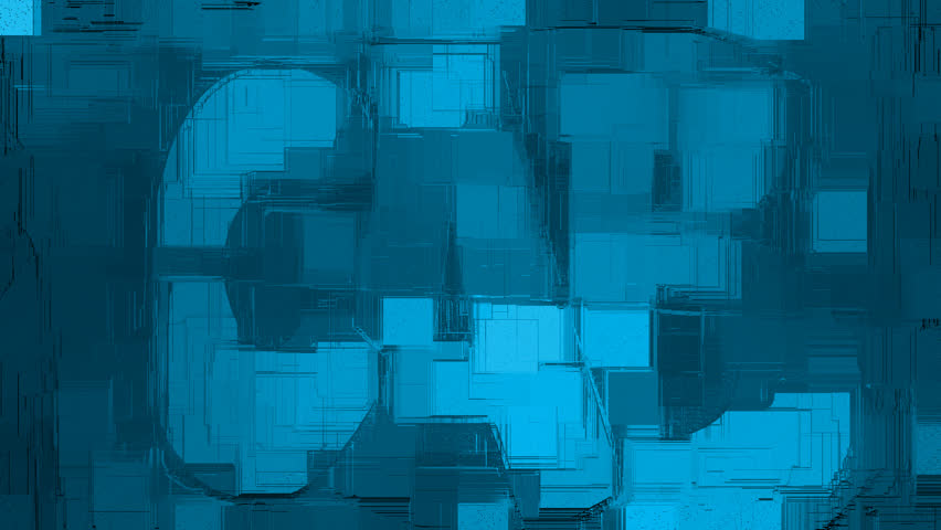 Abstract Blue Mosaic Wall