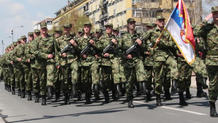 KRUSEVAC, SERBIA - APRIL 17 2013: Serbian military parade
