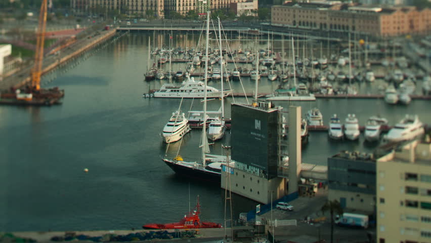 timelapse of the beautiful barcelona skyline shot from a high vantage point