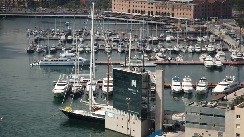 timelapse of the beautiful barcelona skyline shot from a high vantage point
