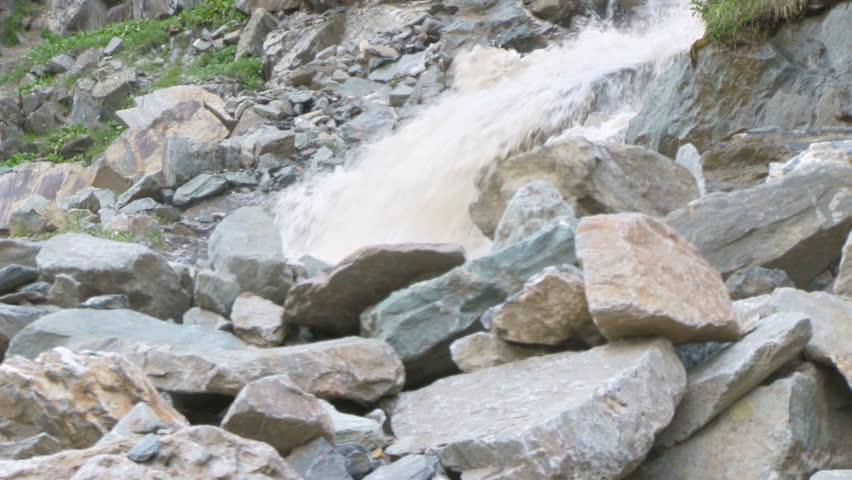 Waterfall on mountain river