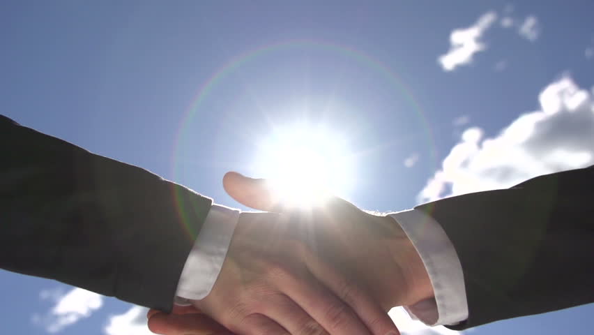 Handshake over the sun