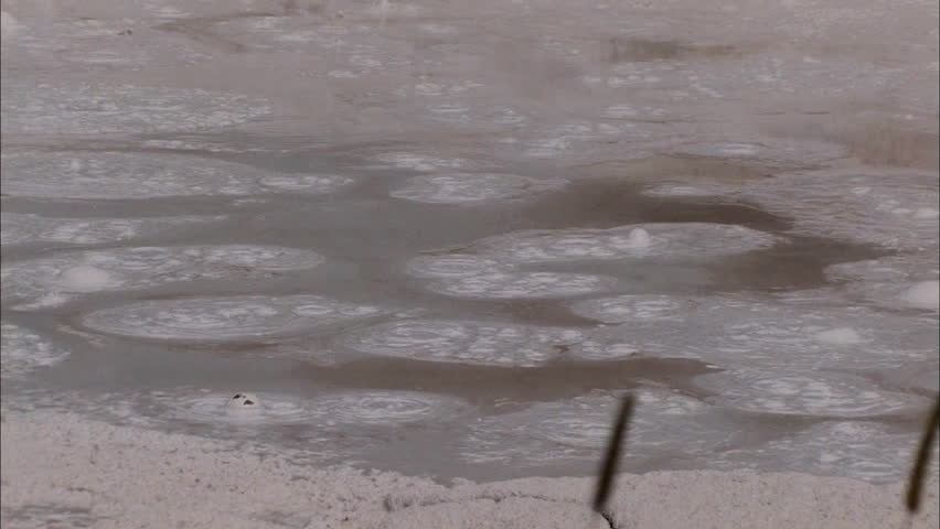 Close up of geyser bubbles