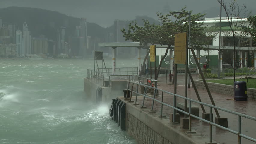 Stormy Seas Lash Waterfront During Tropical Storm - Full HD 1920x1080 30p shot on Sony EX1.
