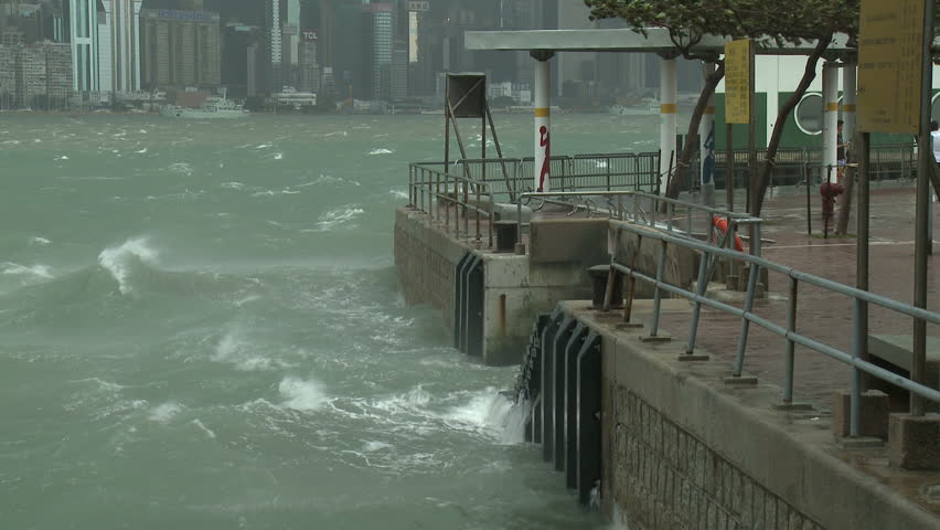 Stormy Seas Lash Waterfront During Tropical Storm - Full HD 1920x1080 30p shot on Sony EX1.
